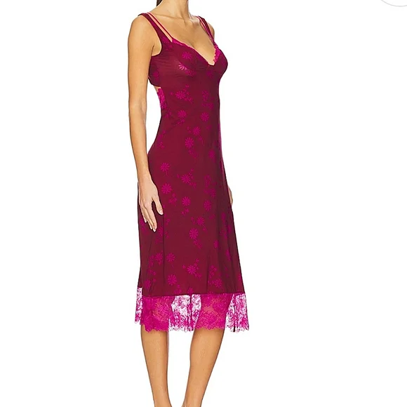 Free People Intimately Midi Slip Plump Combo Small Lace NWT$